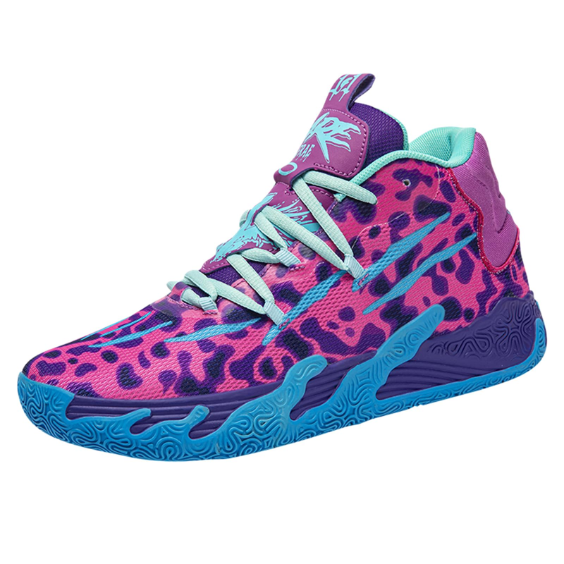 Unisex High-Top Basketball Shoes - Vibrant Colors, Cushioning & Anti-Slip Sole