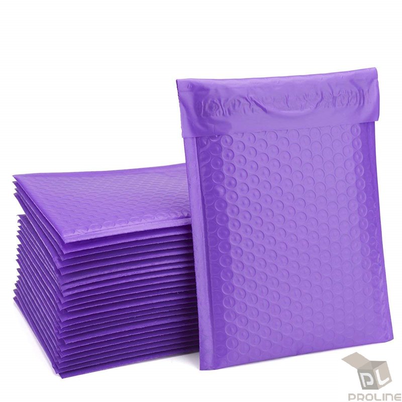 ProLine Purple Poly Bubble Mailers Envelopes 4x8 Inches - 25 Pack
