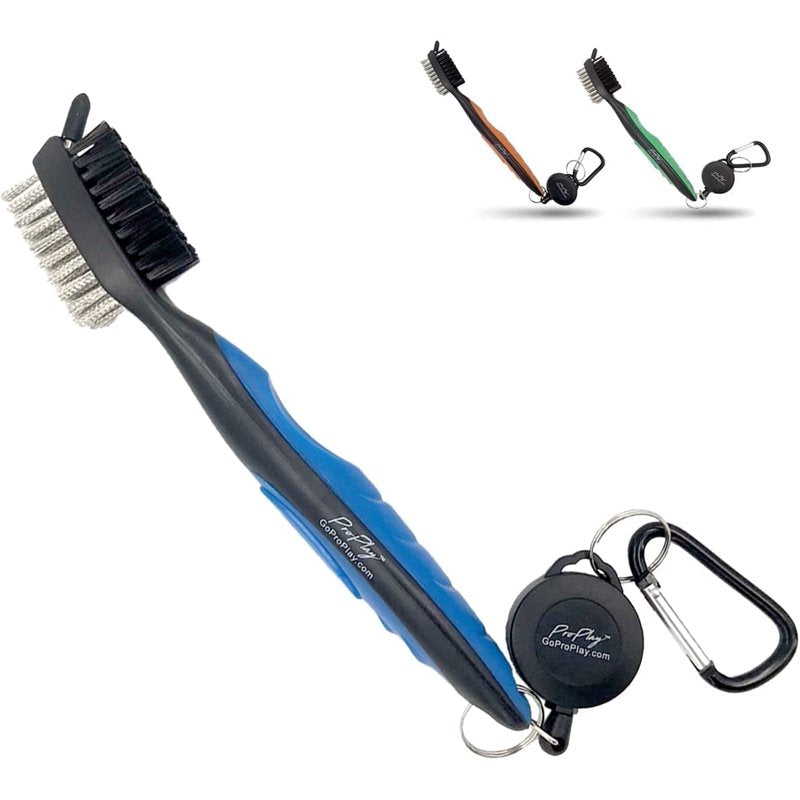 Golf Club Cleaner Brush and Groove Cleaner Tool - Retractable Carabiner, Lightweight