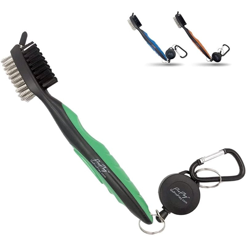 Golf Club Cleaner Brush and Groove Cleaner Tool - Retractable Carabiner, Lightweight