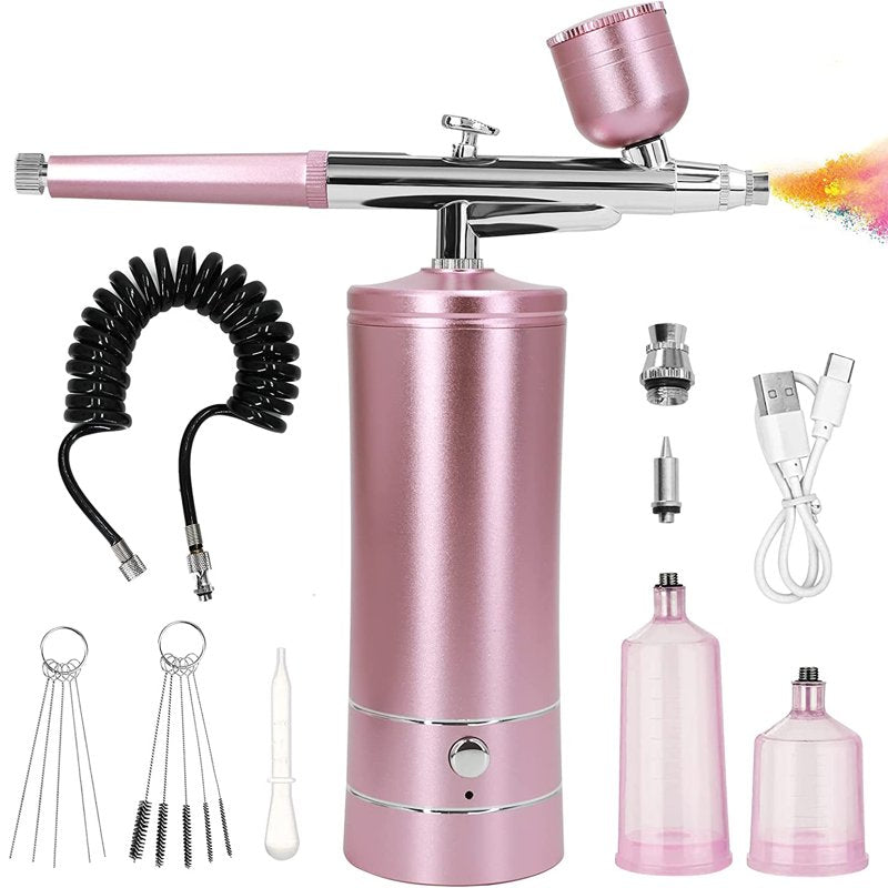 Portable Airbrush Kit with Compressor for Painting, Makeup, Nails, Tattoos & Models