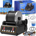Large Capacity Rock Tumbler Kit for Gemstone Polishing - 2.5 lb Barrel, 3-Speed Motor