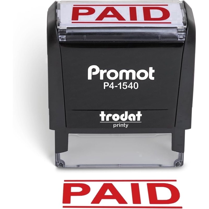 Self-Inking Rubber Stamp for Business & Office Use - Promot Paid Stamp