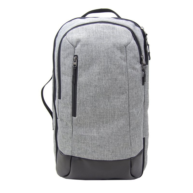 20-Inch Travel Backpack with Trolley Sleeve and Multi Pockets - Gray