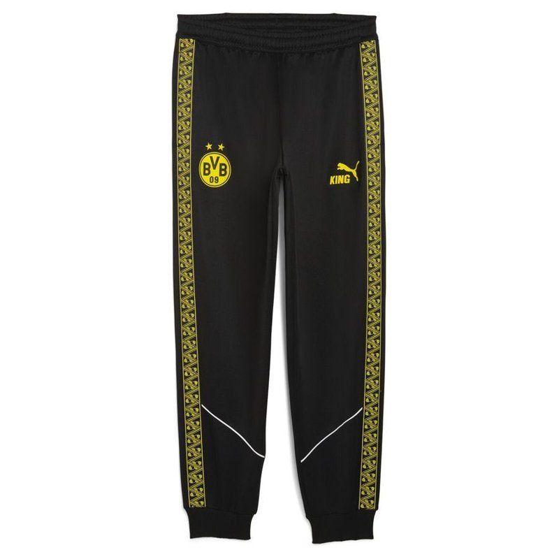 Men's Soccer Pants with Tapered Fit and Moisture-Wicking Fabric - Black & Yellow