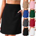 Women's High Waist Skort with Pockets, Athletic Tennis & Golf Skirt - Long Length