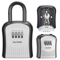 Puroma Combination Lock Box for Keys – Outdoor Wall Mount Safe, 4-Digit Code, Rust-Resistant Gray