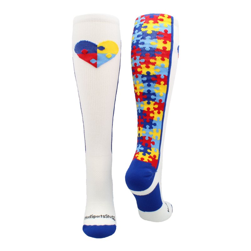 Puzzle Heart Autism Awareness Socks - Support Love & Inclusion - Multiple Sizes