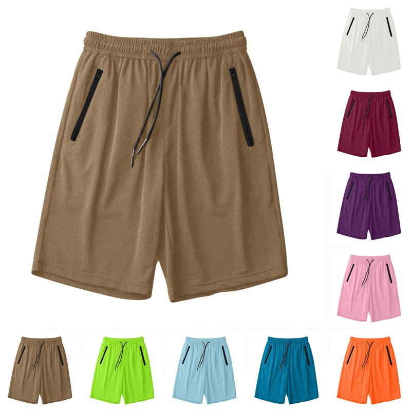 Women's Mesh Ice Silk Quick-Dry Sport Shorts with Pockets - Loose Athletic Running Shorts