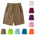 Women's Mesh Ice Silk Quick-Dry Sport Shorts with Pockets - Loose Athletic Running Shorts