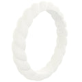 Women’s Stackable Silicone Ring - White Twist, Comfortable & Durable for Active Lifestyles