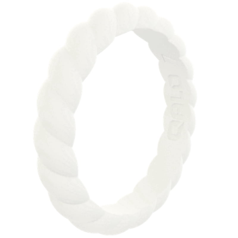 Women’s Stackable Silicone Ring - White Twist, Comfortable & Durable for Active Lifestyles