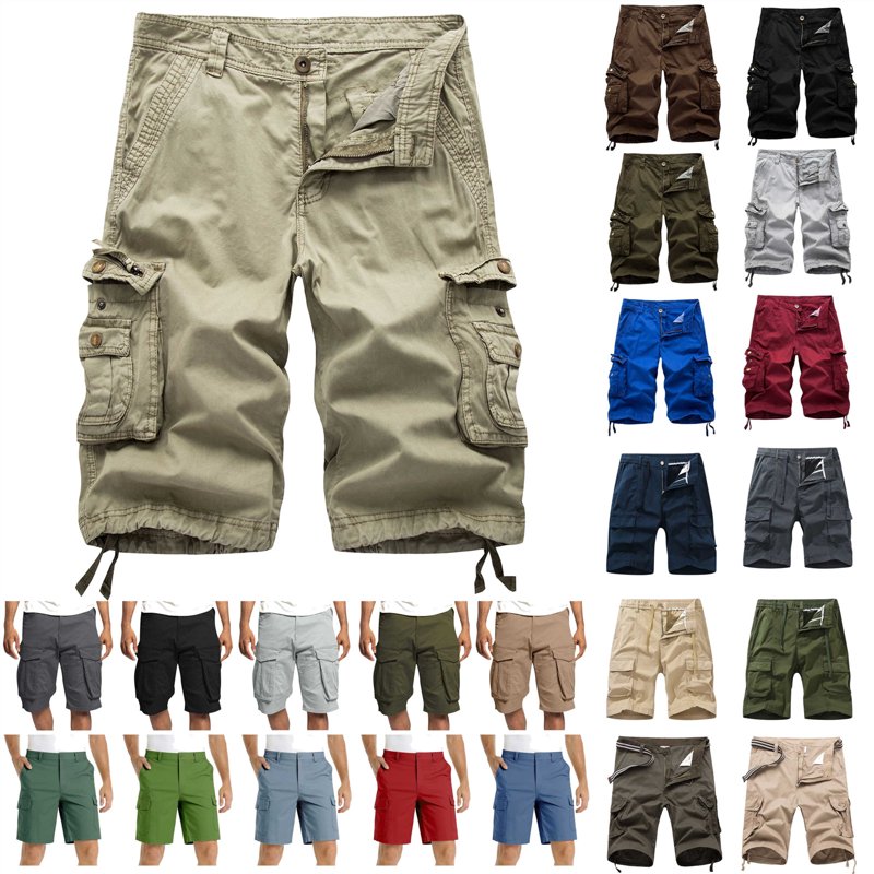 Men's Multi-Pocket Cargo Shorts - Casual Tactical Work Shorts Big & Tall