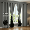 Blackout Thermal Insulated Grommet Curtains - Room Darkening Window Drapes