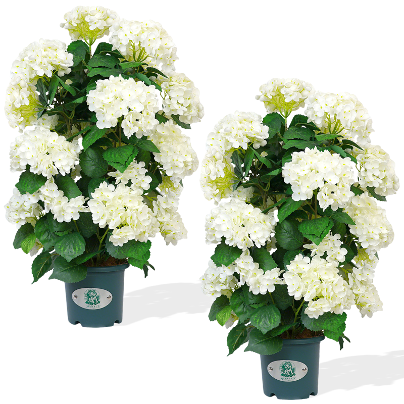 Artificial Hydrangea Bush 30 Inch Faux Flower for Home Decor Outdoor UV-Resistant