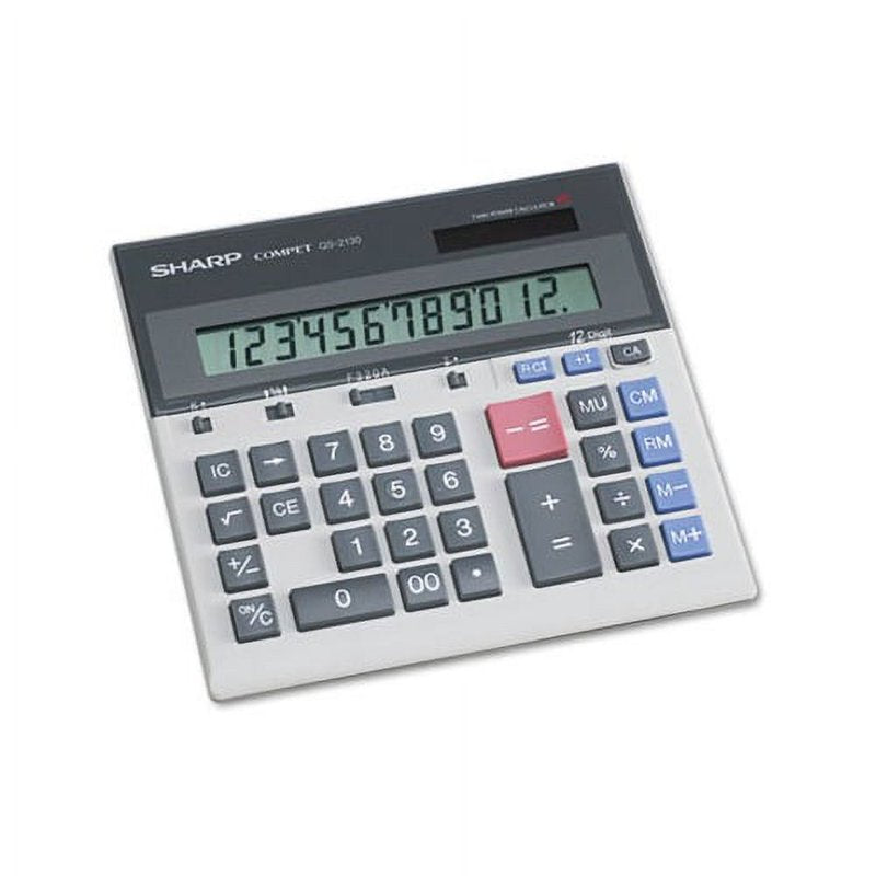 Compact 12-Digit LCD Desktop Calculator with Solar and Battery Power