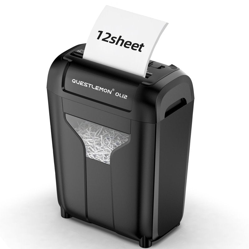 12-Sheet Cross Cut Paper Shredder with 4.5-Gallon Wastebin Home Office Security