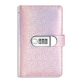 Combination Lock Cash Deposit Book - PU Leather Savings Organizer, Pink, 50 Pages