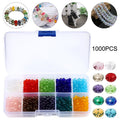 Crystal Glass Beads 4mm Bicone Spacer Beads Set – 10 Colors, 1000pcs Jewelry Making Supplies