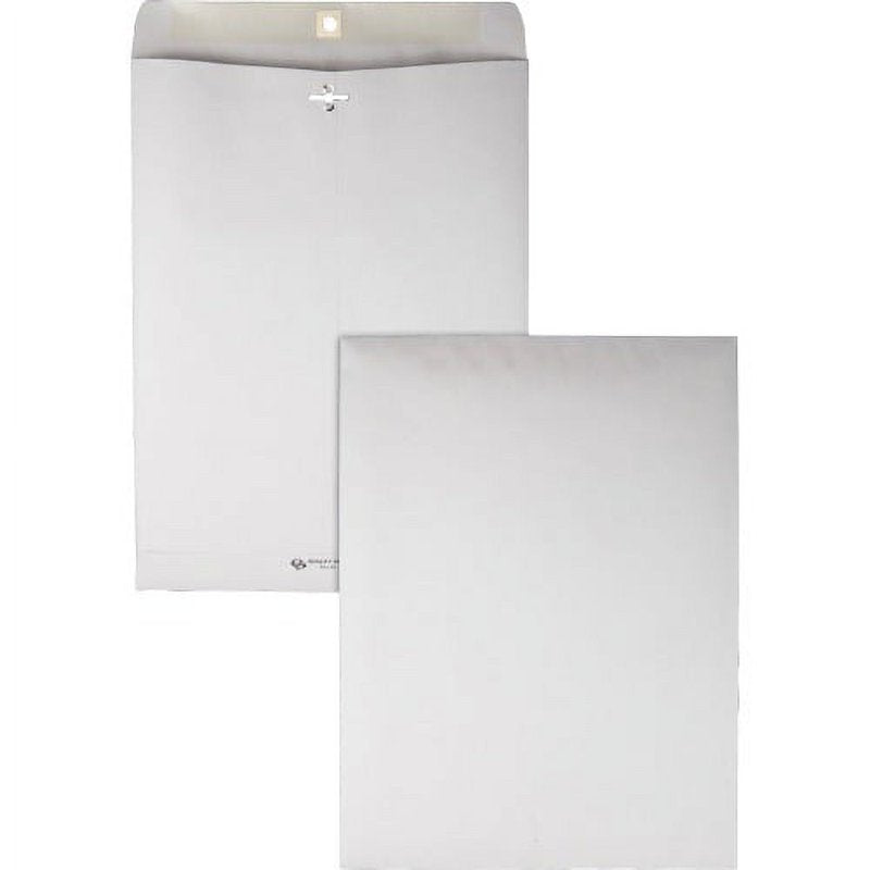 Gray Gummed Clasp Envelopes 10x13 Inches - 28 lb Kraft Executive Mailers - 100 Pack