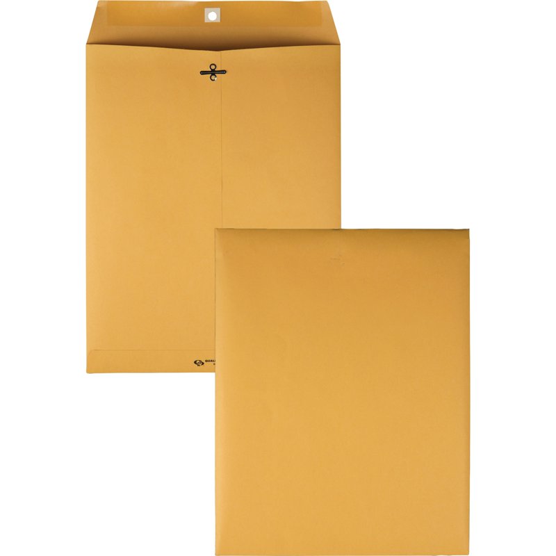 Gummed Kraft Clasp Envelopes - Heavyweight Document Mailers, 100 Per Box