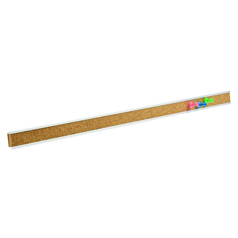 Bulletin Bar with Cork Surface and Aluminum Frame - Multiple Lengths