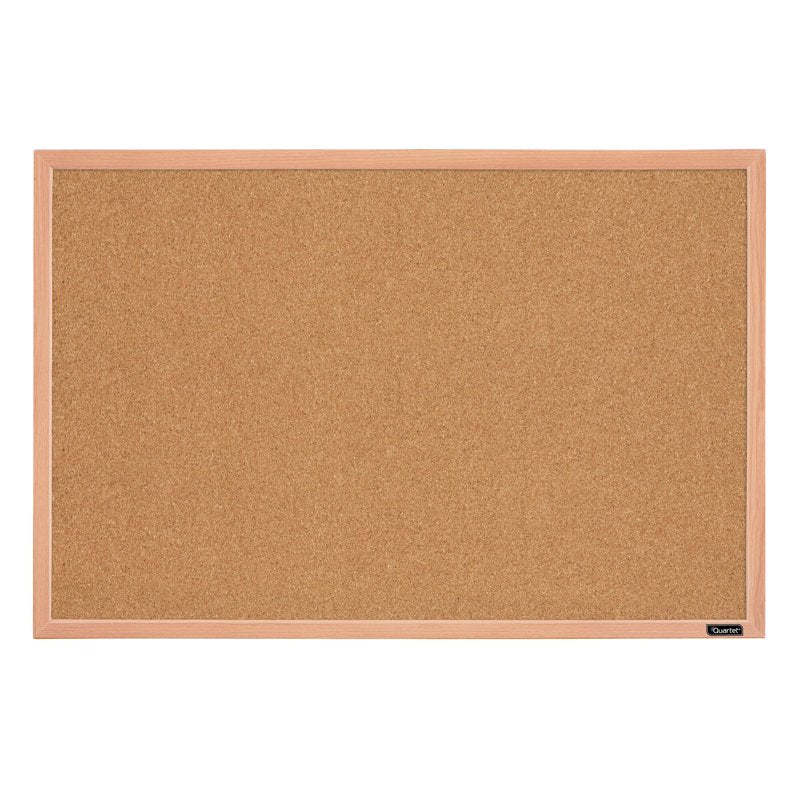 Quartet Cork Bulletin Board 23x35 Inches Oak Finish Frame Office Home
