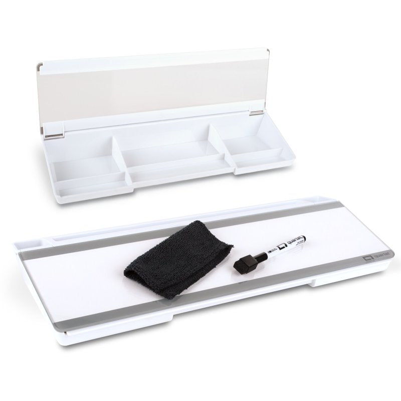 Glass Dry Erase Desktop Pad 18x6 Inches with Storage & Templates