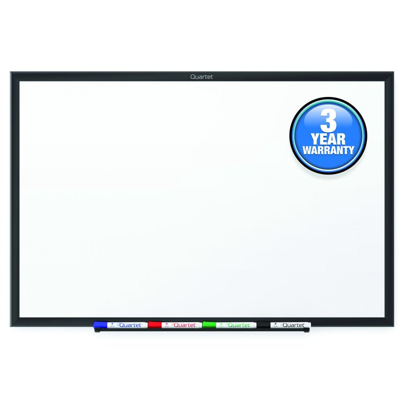 Quartet Total Erase Whiteboard 36 x 24 Dry-Erase Surface with Black Aluminum Frame