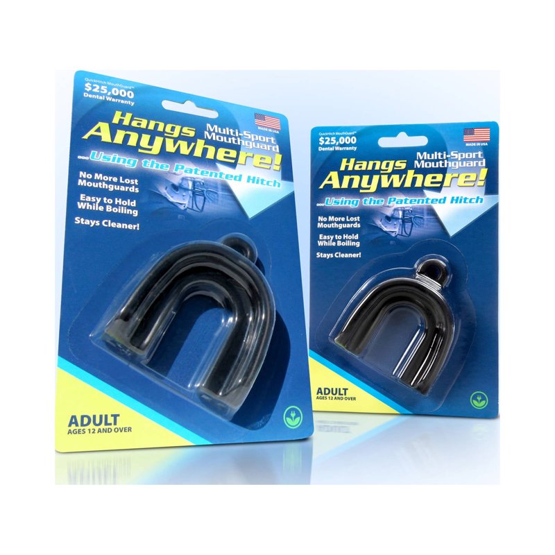 Multi-Sport Mouthguard 2-Pack - Hangs Anywhere, Black