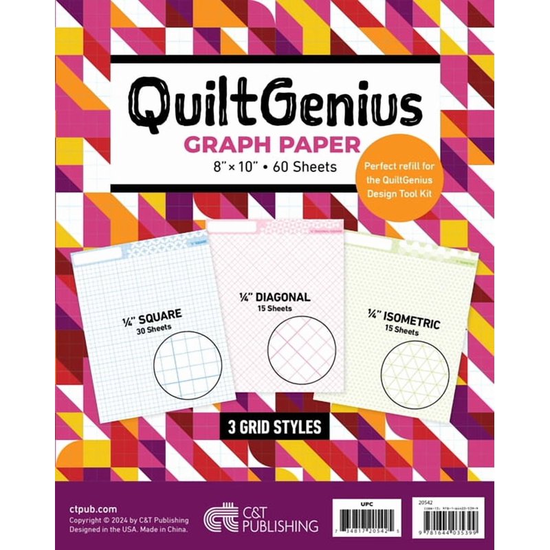 Graph Paper for Quilting & Craft Projects - 60 Sheets with 3 Grid Styles