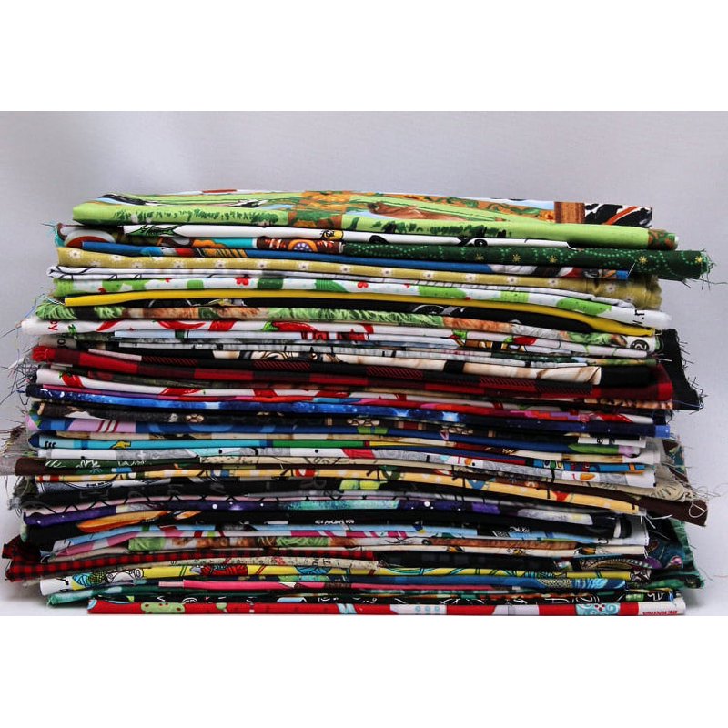 Cotton Fabric Scraps Bundle - Assorted Quilting Remnants for Sewing & Crafts - 3 lbs