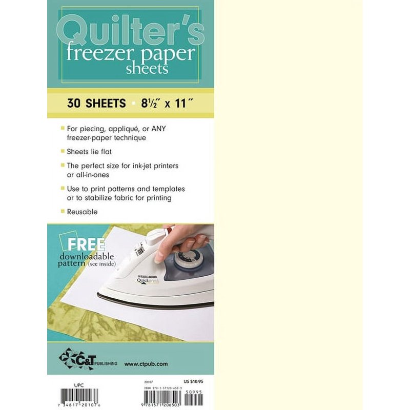 Quilter's Freezer Paper Sheets for Sewing and Crafting - 100 Sheets