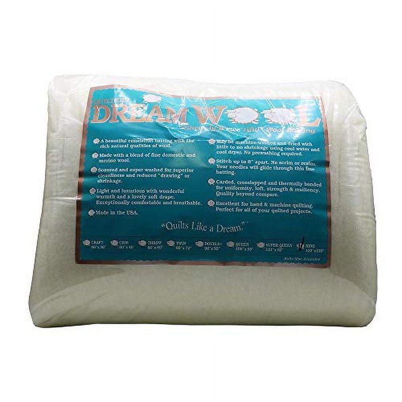 Wool Batting for Quilting 122x120 Inches King Size - Cushiony & Warm