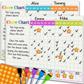 Quokka Behavior Chore Chart for Multiple Kids - Dry Erase Magnetic Wall Chart Set
