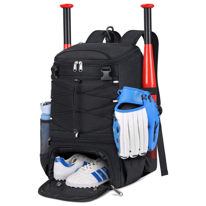 Waterproof Baseball Backpack with Shoe Compartment & Helmet Holder - Lightweight Sports Bag