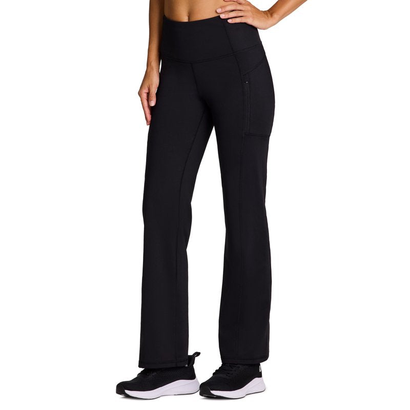 Women's Fleece Lined Bootcut Yoga Leggings with Zipper Pockets – Activewear Pants