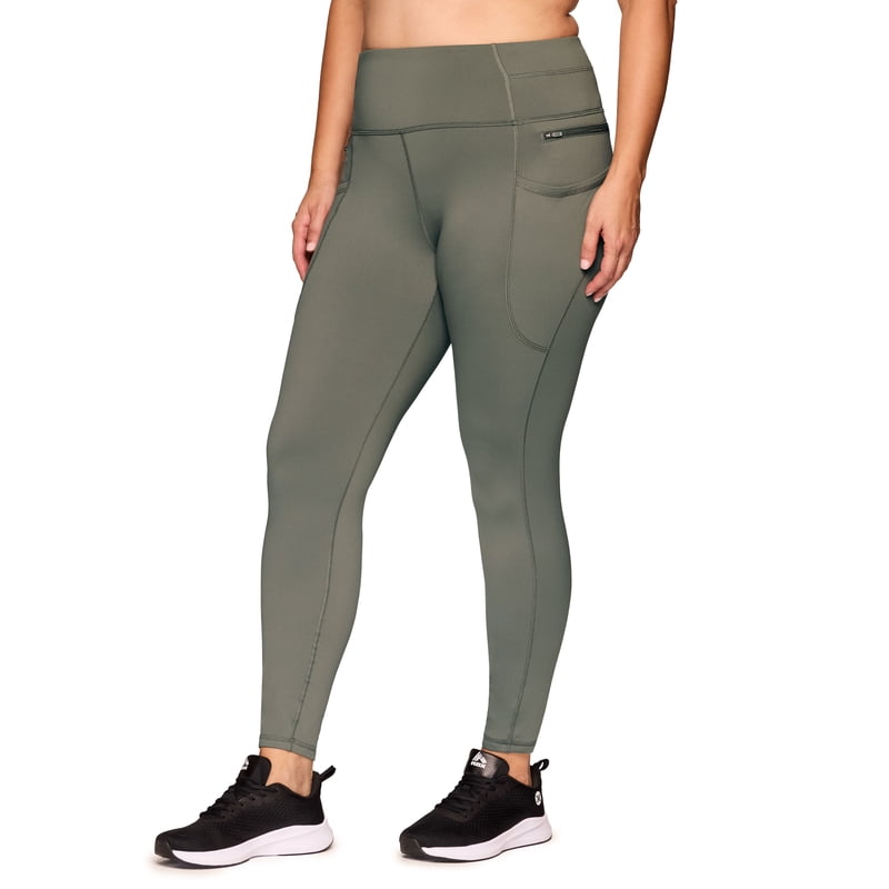 Plus Size Fleece Lined High Waist Leggings with Pockets for Activewear