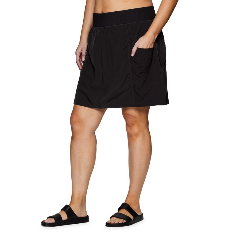 Plus Size Women's Tennis & Golf Skort with Pockets & Ruched Detail – Longer Length
