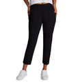 Women's Ribbed Side Woven Ankle Pants with Pockets - Activewear & Casual