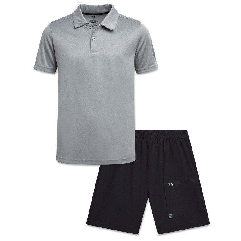 Boys Athletic Shorts and Polo Set - Moisture-Wicking Performance Outfit for Sports & Play
