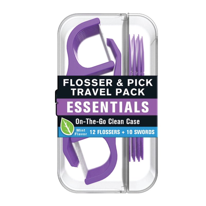 Travel Dental Flossers and Floss Picks Set - Mint, 12 Flossers + 10 Picks