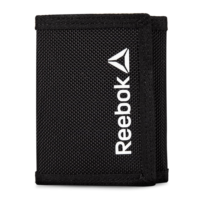 Reebok Nylon Trifold Wallet with RFID Protection, Slim Card Organizer
