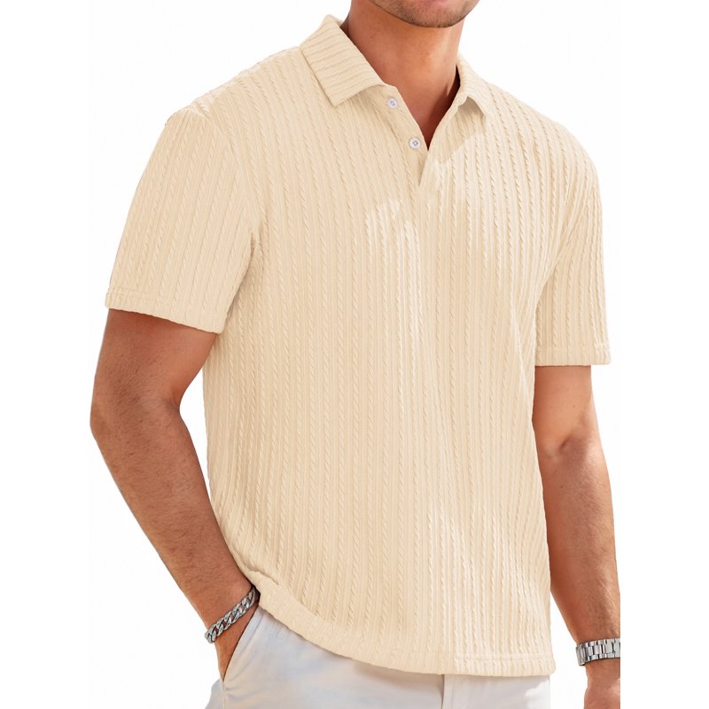 Men's Casual Polo Shirt Summer Short Sleeve Golf & Beach Knit Top