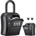 Portable Wall-Mounted Key Lock Box with Combination Code, Weather-Resistant Metal Safe for Home & Office