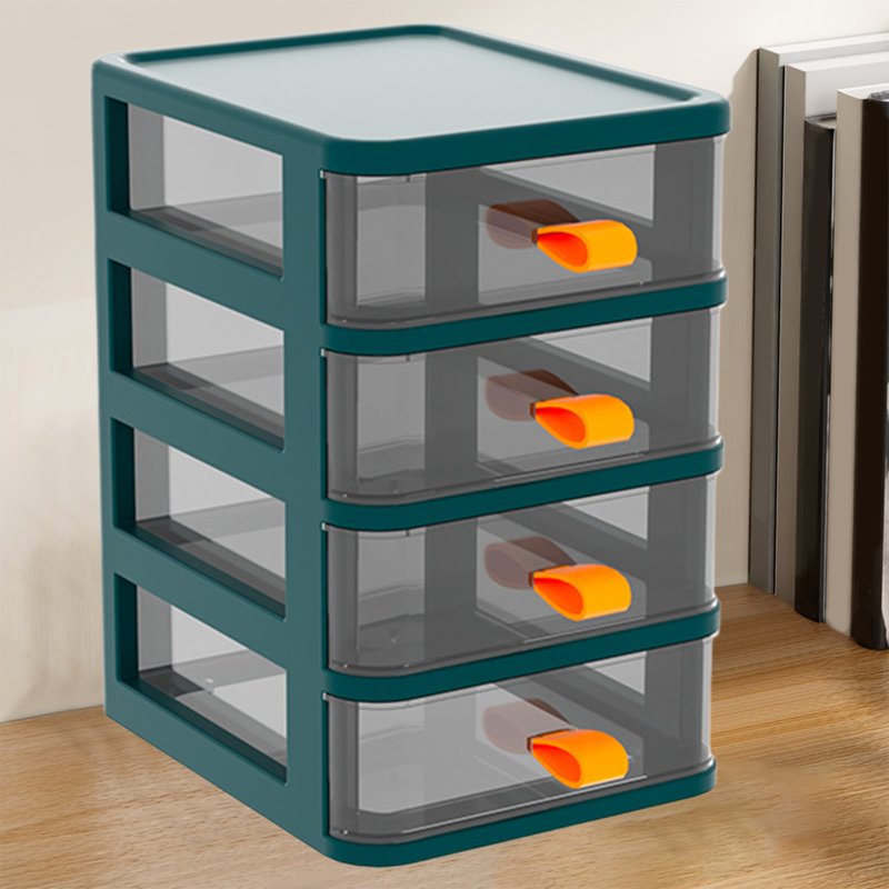 Multi-Layer Plastic Drawer Organizer for Desk and Office Supplies - Green