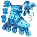 Kids Adjustable Inline & Roller Skate Combo with Protective Gear - Medium (13-3)