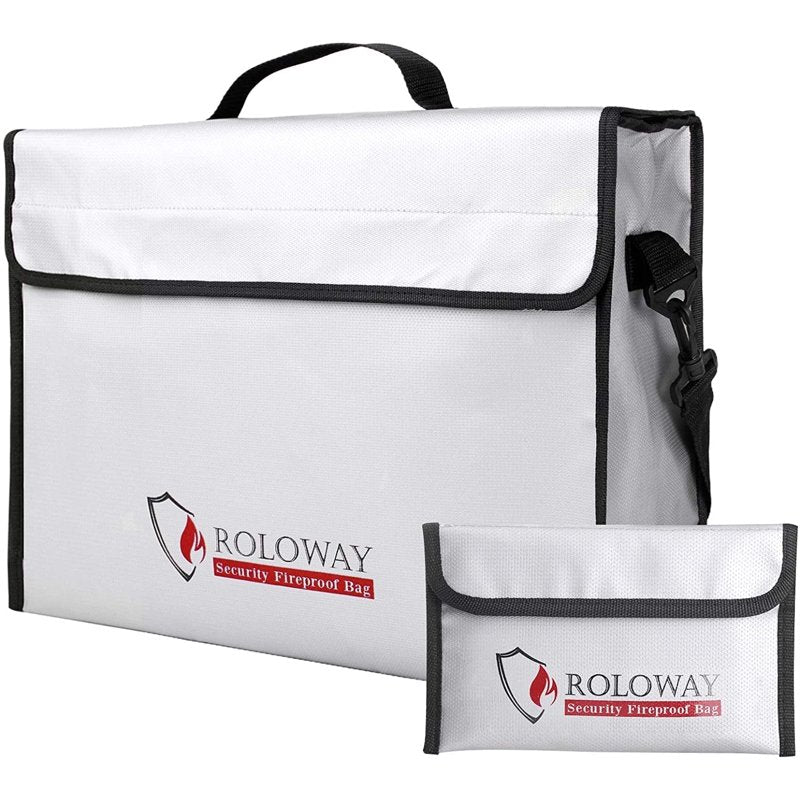Large Fireproof Water-Resistant Document & Valuables Bag - 15x12x5 inches