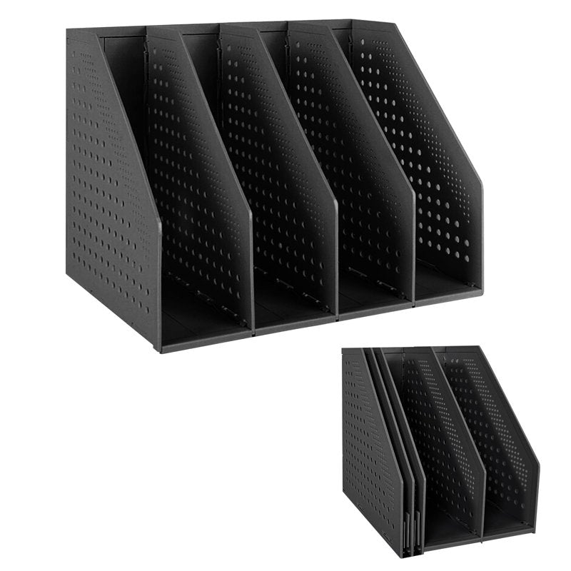 Adjustable 4-Compartment Collapsible Desk File Organizer for Office & Home
