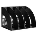 4-Compartment Desktop File Organizer Stand - Sturdy Plastic Office & Home Storage